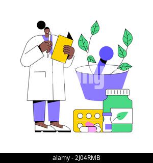 Illustration du vecteur de concept abstrait de l'homéopathie. Médecine homéopathique, traitement alternatif, approche holistique, méthode de l'homéopathie, médicament naturel, métaphore abstraite du service de santé naturopathique. Illustration de Vecteur