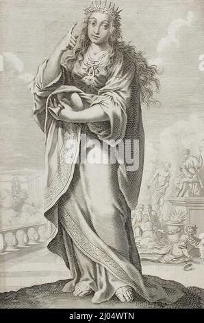 Queen Zenobia. Gilles Rousselet (France, Paris, 1610-1686)Claude Vignon (France, Tours, 1593-1670). France, 1647. Gravures; gravures. Gravure et gravure Banque D'Images