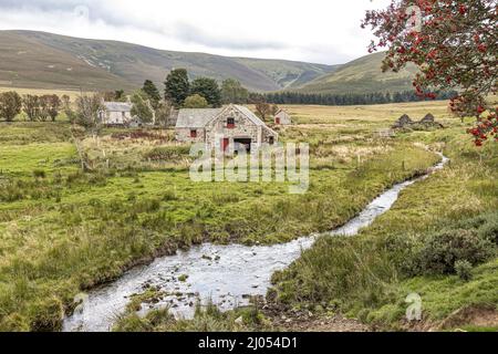 Le séminaire catholique romain secret de 18th siècles de Scalan et le moulin du Sud dans les braes de Glenlivet près de Tomintoul, Moray, Écosse Royaume-Uni. Banque D'Images