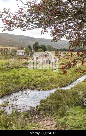 Le séminaire catholique romain secret de 18th siècles de Scalan et le moulin du Sud dans les braes de Glenlivet près de Tomintoul, Moray, Écosse Royaume-Uni. Banque D'Images