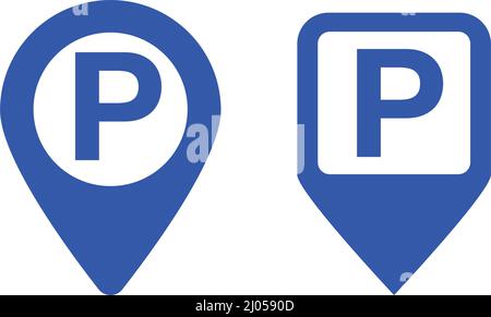 Ensemble d'icônes de code PIN de la carte de stationnement. Informations sur l'emplacement du parking. Vecteurs modifiables. Illustration de Vecteur