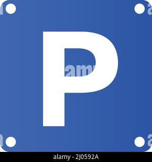 Panneau de stationnement. Badge de signalisation de stationnement. Vecteur modifiable. Illustration de Vecteur