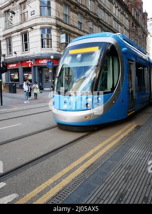 Tramway de West Midlands Metro dans le centre-ville de Birmingham Banque D'Images