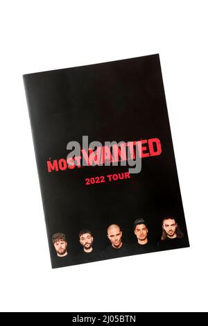 Programme pour les 2022 plus recherchés Tour par groupe de garçons le recherché. Banque D'Images