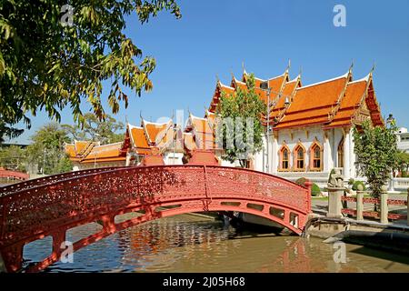 Wat Benchamabophit Dusitvanaram ou le Temple de marbre, un site important dans le district de Dusit à Bangkok, en Thaïlande Banque D'Images