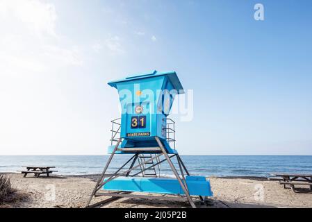 Tour des sauveteurs à la plage d'État de Doheny. Dana point, Californie, États-Unis. Banque D'Images