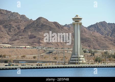 Tour de contrôle du port d'Aqaba Banque D'Images