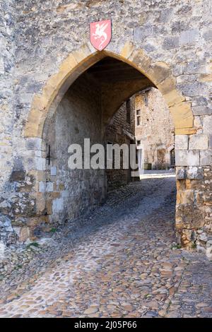 Poster Premium Wallario – Arc Rouge – Ville Du Sud Village Porte – Déco Murale