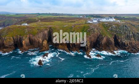 Land's End et Aberdine Port Banque D'Images