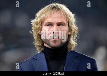 Turin, Italie. 16th mars 2022. Pavel Nedved lors du match de football 16 de la Ligue des champions de l'UEFA entre le FC Juventus et Villarreal au stade Juventus de Turin (Italie), le 16th mars 2022. Photo Andrea Staccioli/Insidefoto crédit: Insidefoto srl/Alamy Live News Banque D'Images