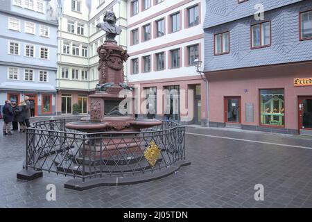 Fontaine Stoltze au Hühnermarkt de Francfort, Hesse, Allemagne Banque D'Images