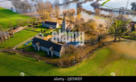 Février 2022 inondation à Gloucestershire Banque D'Images