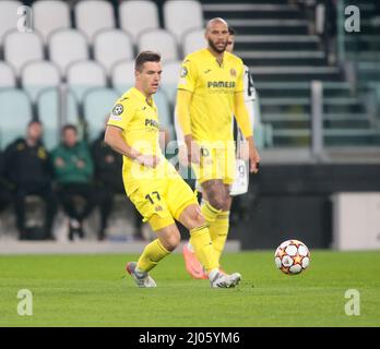 Turin, Italie. 16th mars 2022. Giovani Lo Celso de Villareal CF lors de la Ligue des champions de l'UEFA, Round of 16, match de football de 2nd jambes entre Juventus FC et Villarreal CF le 16 mars 2022 au stade Allianz à Turin, Italie - photo Nderim Kacili/DPPI crédit: DPPI Media/Alay Live News Banque D'Images