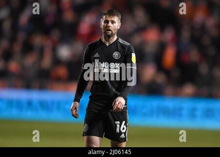 Blackpool, Royaume-Uni. 16th mars 2022. Oliver Norwood #16 de Sheffield United en action pendant le match à Blackpool, Royaume-Uni le 3/16/2022. (Photo de Simon Whitehead/News Images/Sipa USA) crédit: SIPA USA/Alay Live News Banque D'Images