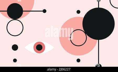 Modèle de bannière Web avec formes géométriques. Minimalisme. Illustration de Vecteur