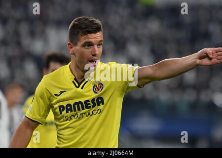 Turin, Italie. 16th mars 2022. Giovani Lo Celso de Villareal CF gestes pendant la Ligue des champions de l'UEFA 2021/22 Round of Sixteen second Leg match entre Juventus FC et Villareal CF au stade Allianz le 16 mars 2022 à Turin, Italie crédit: Independent photo Agency/Alay Live News Banque D'Images