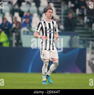 Turin, Italie. 16th mars 2022. Dusan Vlahovic de Juventus FC lors de la Ligue des champions de l'UEFA, Round of 16, match de football à 2nd jambes entre Juventus FC et Villarreal CF le 16 mars 2022 au stade Allianz à Turin, Italie crédit : Live Media Publishing Group/Alay Live News Banque D'Images