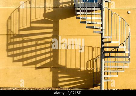 Escalier de secours et de l'ombre Banque D'Images