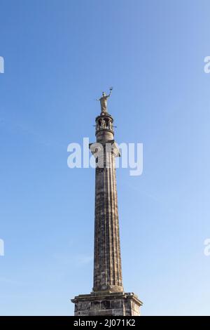 Statue de Britannia sur la colonne de l'amiral Horatio Nelson, monument commémoratif 1819, Great Yarmouth, Norfolk, Angleterre, Royaume-Uni Banque D'Images