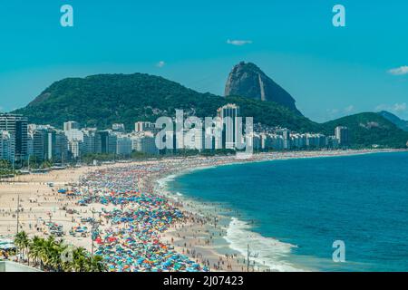 Vue panoramique imprenable sur Copacabana Beach.jpg Banque D'Images