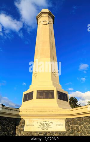 Colonne commémorative de la première Guerre mondiale à Thames, en Nouvelle-Zélande, érigée en 1925 Banque D'Images