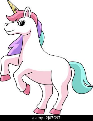 UNICORN dans Candy Land Cartoon Clipart Illustration de Vecteur