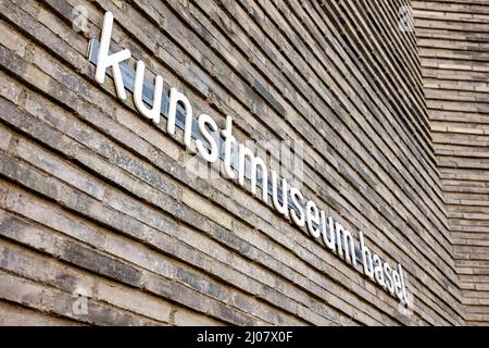 Kunstmuseum Basel Facade à Basel Stadt, Suisse. *** Légende locale *** kunstmuseum,musée,musée d'art,mur,façade,gros plan,panneau,texte,écriteau Banque D'Images