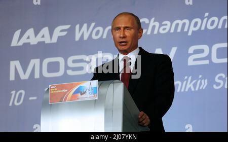 Le Président Vladimir Wladimir Poutine Leichtathletik WM Weltmeisterschaft Moskau 2013 Championnat du monde de l'IAAF athlétisme moscou 2013 russie piste et champ © diebilderwelt / Alay stock Banque D'Images