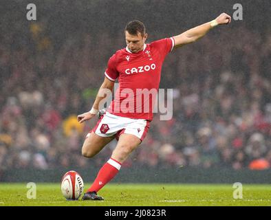 Photo du dossier datée du 06-11-2021 de Dan Biggar, pays de Galles, pour qui ce sera un jour de lettre rouge quand il capita le pays de Galles contre Guinness six Nations opposants Italie à Cardiff. Date de publication : jeudi 17 2022 mars. Banque D'Images