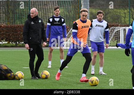 East mains.Ormiston.Tranent.East Lothian.Scotland.UK.17th Mars 22 pendant la session de formation pour Cinch Premiership Match vs Aberdeen crédit: eric mccowat/Alay Live News Banque D'Images