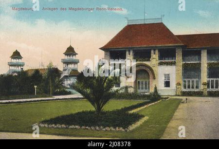 Anlage des Magdeburger Rennvereins, Magdeburg, Sachsen-Anhalt, Deutschland, Ansicht um ca 1910, digitale Reproduktion einer historischen Postkarte, domaine public, aus der damaligen Zeit, genaues Datum unbekannt Banque D'Images