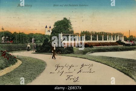 Festplatz Rotehorn, Magdeburg, Sachsen-Anhalt, Deutschland, Ansicht um ca 1910, digitale Reproduktion einer historischen Postkarte, domaine public, aus der damaaligen Zeit, genaues Datum unbekannt Banque D'Images