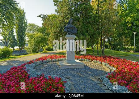 Denkmal, Büste von Königin Elizabeth, Erzsébet Királyné Szobra Banque D'Images