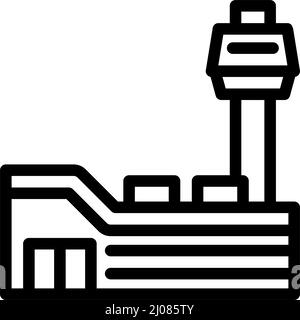 illustration vectorielle de l'icône de la ligne de construction airport Illustration de Vecteur