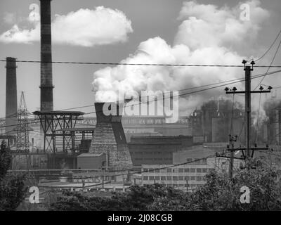 Vue panoramique sur la ville industrielle de Mariupol, Ukraine Banque D'Images