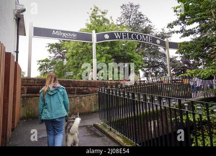 Départ de la West Highland Way Milngavie East Dunbartonshire Banque D'Images