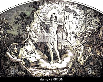 La résurrection de Jésus-Christ, historisch, C:CC5historical, numérique amélioration de la reproduction d'un original du 19th siècle / digitale Reproduktion einer Originalvorlage aus dem 19. Jahrhundert, Originaldatum nicht bekannt Banque D'Images