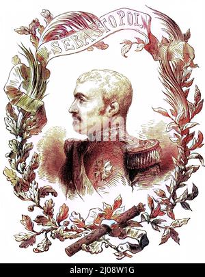 Aimable-Jean-Jacques Pélissier, 1st Duc de Malakoff, 1794 - 1864, fut un maréchal de France, Guerre de Crimée / aimable-Jean-Jacques Pélissier, 1. Duc de Malakoff, 1794 - 1864, war ein Marschall von Frankreich, Krimkrieg, historisch, C:CC5historical, Digital amélioration de la reproduction d'un original du 19th siècle / digitale Reproduktion einer Originalvorlage aus dem 19. Jahrhundert, Originaldatum nicht bekannt Banque D'Images