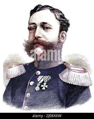 'Portrait du prince Louis William Augustus de Baden, ou en allemand, Ludwig Wilhelm August Prinz von Baden; 18 décembre 1829 - 27 avril 1897, était un général et homme politique prussien, Allemagne / Porträt von Prinz Louis William Augustus von Baden, oder Ludwig auf Deutsch Wilhelm August Prinz von Baden; 18. Dezember 1829 - 27. Avril 1897, War ein preußischer General und Politiker, Deutschland, historisch, C:CC5historical, Digital Improved reproduction of a original from the 19th Century / digitale Reproduktion einer Originalvorlage aus dem 19. Jahrhundert, Originaldatum nicht bekannt Banque D'Images