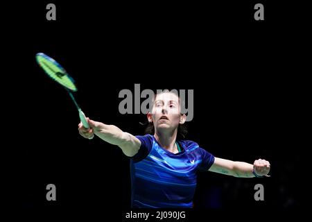 Kirsty Gilmour d'Écosse en action contre un Sejeune de Corée pendant le deuxième jour du YONEX All England Open Badminton Championships à l'Utilita Arena Birmingham. Date de la photo: Jeudi 17 mars 2022. Banque D'Images