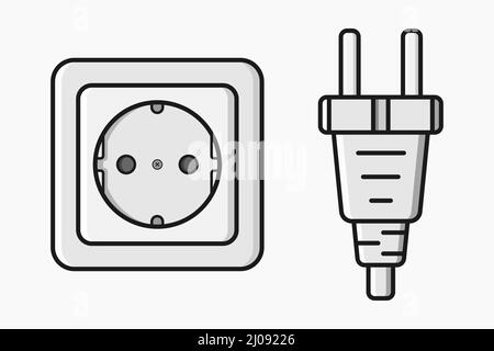 illustration de la fiche de prise de courant type f vector plate Illustration de Vecteur