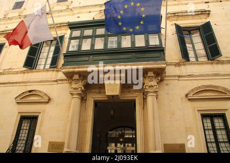Palazzo Parisio dans la capitale de la République de Malte Banque D'Images