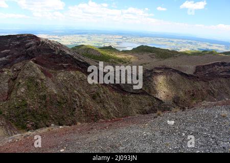 Sur le mont Tarawera, Île du Nord, Nouvelle-Zélande Banque D'Images