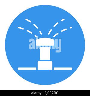 Icône de glyphe vecteur isolé de l'arroseur d'eau automatique de jardin. Symbole graphique pour l'agriculture, le jardin et les plantes site Web et les applications design, logo, app, UI Illustration de Vecteur