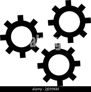 Un ensemble simple d'icônes d'engrenage. Réglages et réglages. Vecteur modifiable. Illustration de Vecteur