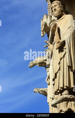 Prophète Aggée. Cathédrale notre-Dame d'Amiens. Cathédrale notre-Dame d'Amiens. Le prophète Haggai. Cathédrale d'Amiens. Somme. Picardie. France. Banque D'Images