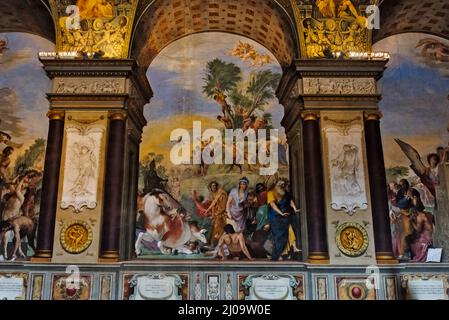 Intérieur du Palazzo Pitti (Palais Pitti), murale, Florence, région Toscane, Italie Banque D'Images