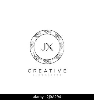 JX lettre initiale logo Fleur modèle Vector Premium Illustration de Vecteur
