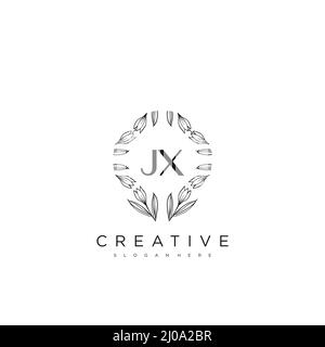 JX lettre initiale logo Fleur modèle Vector Premium Illustration de Vecteur