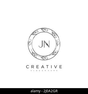 JN lettre initiale Flower logo Template Vector Premium Vector Illustration de Vecteur
